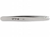 Grip Slanted Tip Tweezer Stainless Steel